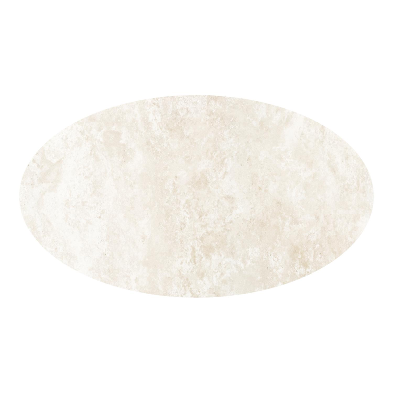 Fano tuintafel ovaal in beige aluminium en volkeramiek Rapolano - L 140 x B 80 x H 74.5 cm