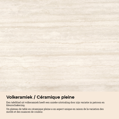 Amico tuintafel organisch in zwart aluminium en volkeramiek Travertino Bianco - L 320 x B 120 x H 73.5 cm