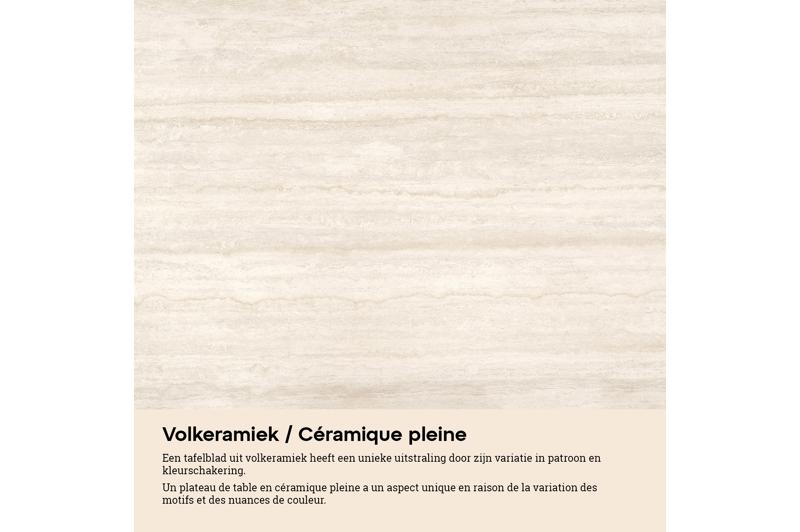 Amico tuintafel organisch in beige aluminium en volkeramiek Travertino Bianco - L 320 x B 120 x H 73.5 cm