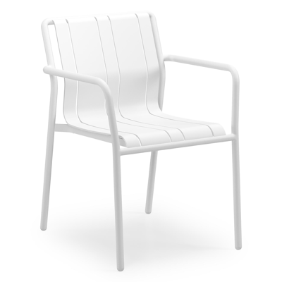 Bolito tuinstoel in wit aluminium