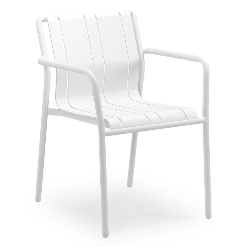 Bolito tuinstoel in wit aluminium