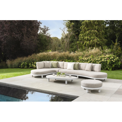 Donato loungetafel in wit aluminium en shilin volkeramiek - L 151 x B 90 x H 25 cm
