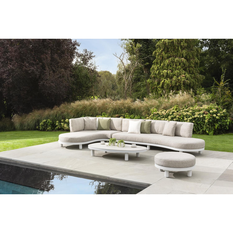 Donato loungetafel in wit aluminium en shilin volkeramiek - L 151 x B 90 x H 25 cm