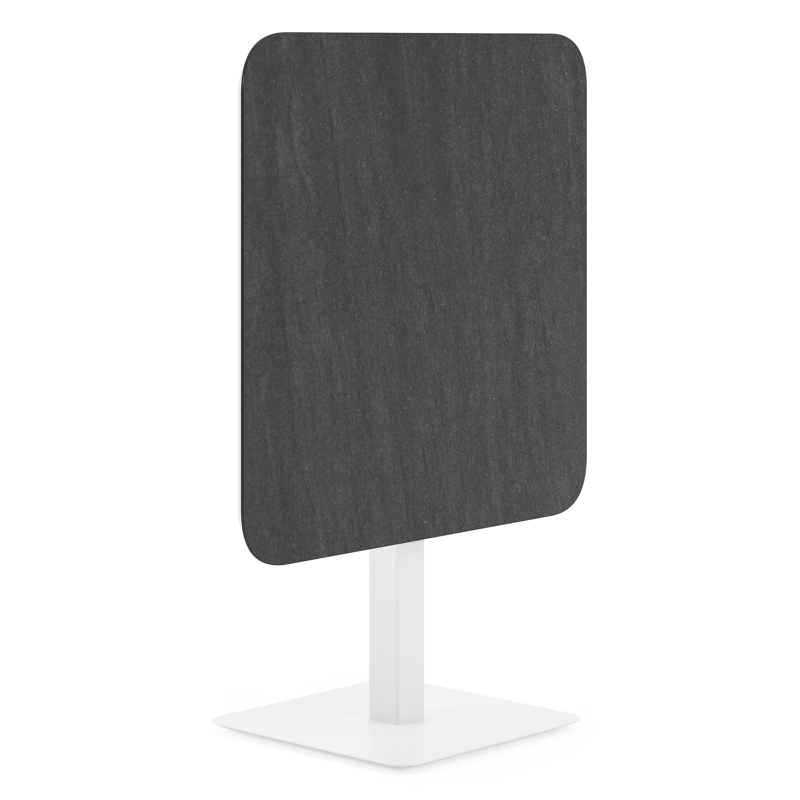 Fano kantelbare tuintafel afgerond vierkant in wit aluminium en volkeramiek Basalt Black - L 80 x B 80 x H 72.5 cm