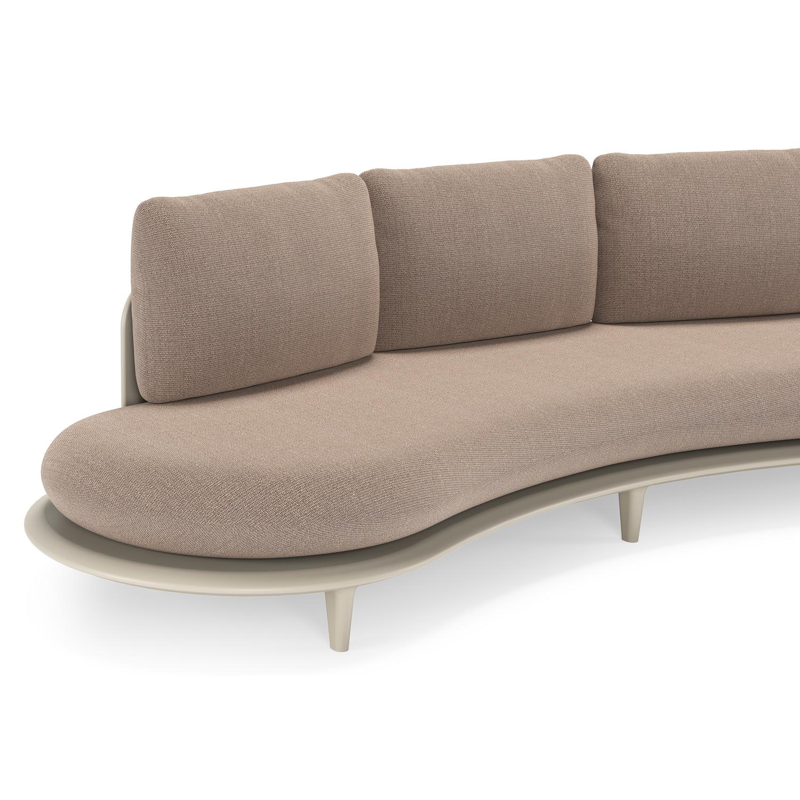 Bomero loungeset in beige aluminium met savane earth all weather sunbrella® luxe kussen