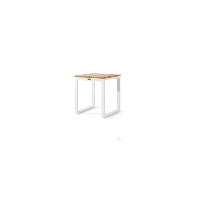 Verato krukje in wit aluminium en naturel teak