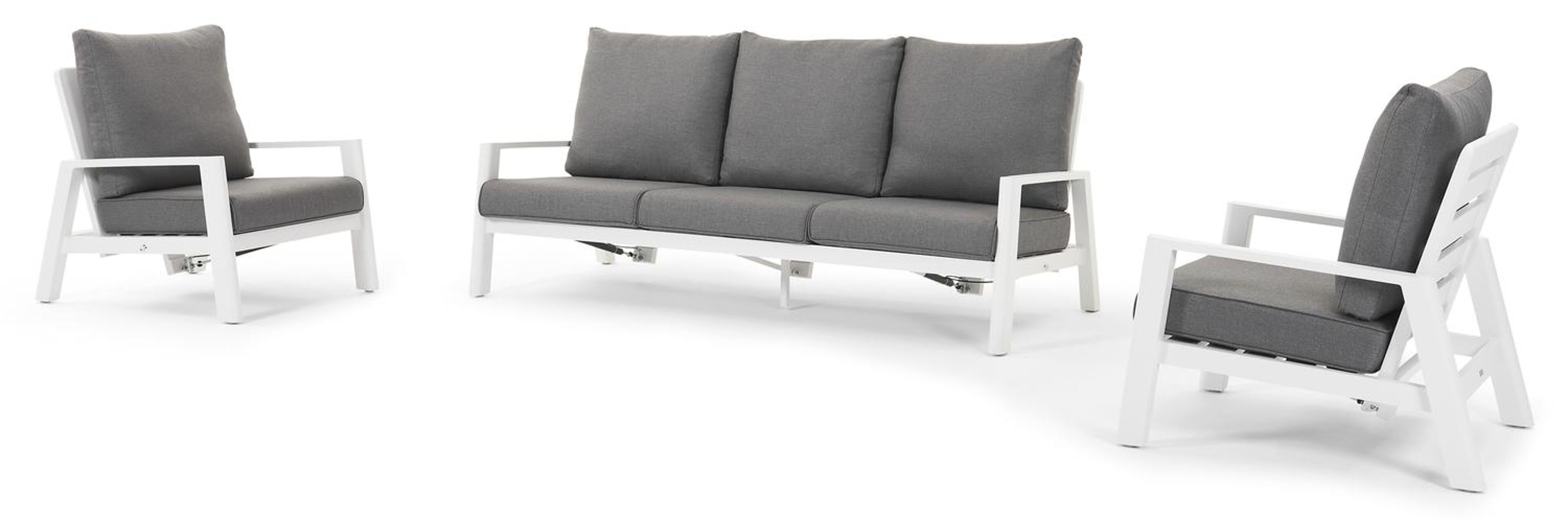 Cirello lounge 1-zit in wit aluminium