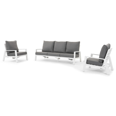 Cirello lounge 1-zit in wit aluminium
