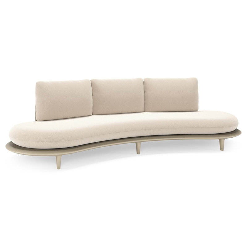 Bomero loungebank in beige aluminium met lopi antique all weather sunbrella® luxe kussen