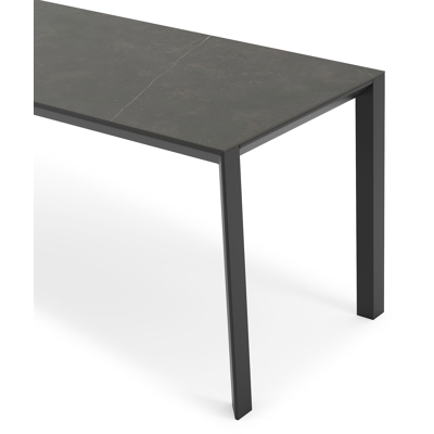 Malito tuintafel in zwart aluminium en volkeramiek calatorao - L 220 x B 70 x H 75 cm