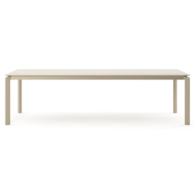 Cirello tuintafel rechthoekig in beige aluminium en volkeramiek Shilin - L 280 x B 110 x H 74.5 cm