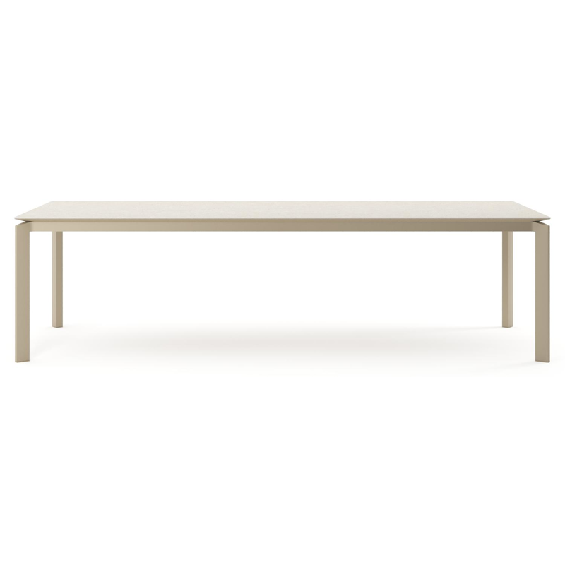 Cirello tuintafel rechthoekig in beige aluminium en volkeramiek Shilin - L 280 x B 110 x H 74.5 cm