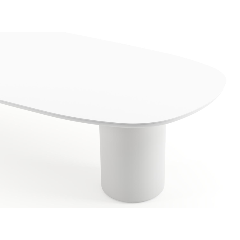 Amico tuintafel bombo in wit aluminium en volkeramiek Arctic White - L 320 x B 130 x H 73.5 cm