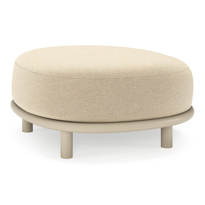 Lupino poef in beige aluminium met althea camel all weather cosytica kussen