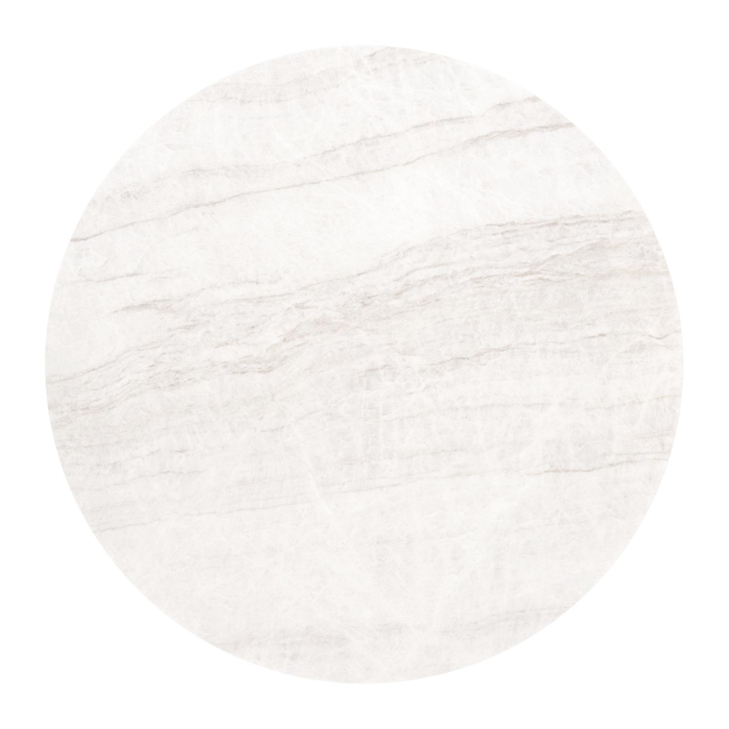 Bomero loungetafel rond in beige aluminium en volkeramiek Taj Mahal - Dia. 84 x H 32.2 cm