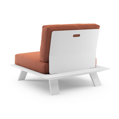 Cesano loungestoel in wit aluminium met heritage rust all weather Sunbrella® luxe kussen