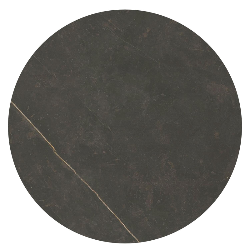 Fano tuintafel rond in wit aluminium en volkeramiek Calatorao - Dia. 85 x H 75 cm