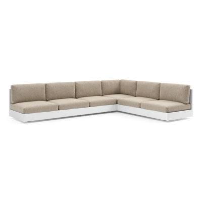 Como loungehoek in wit aluminium met bora jungle all weather cosytica kussen