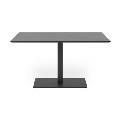 Table de jardin Piemonte inclinable en aluminium noir et céramique pleine basalt black - Lg 140 x Larg. 80 x H 74 cm