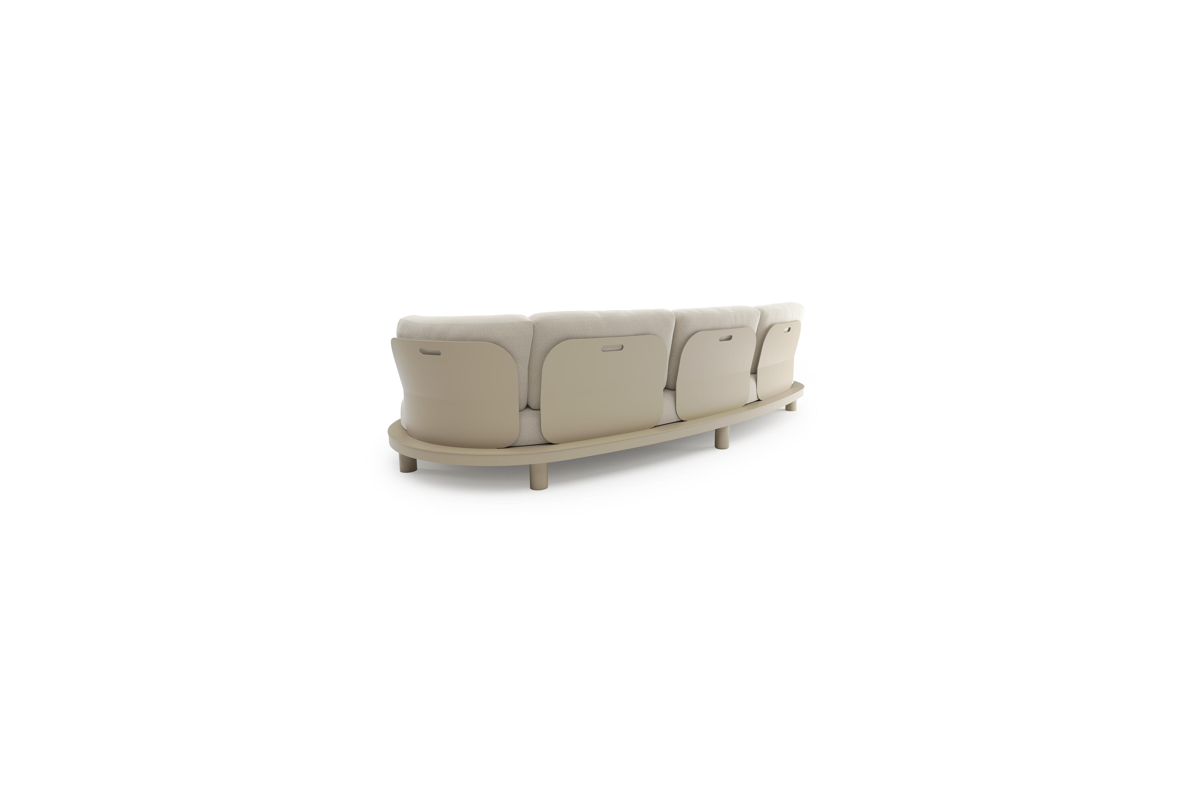 Donato loungebank in beige aluminium met lopi marble all weather sunbrella® luxe kussen