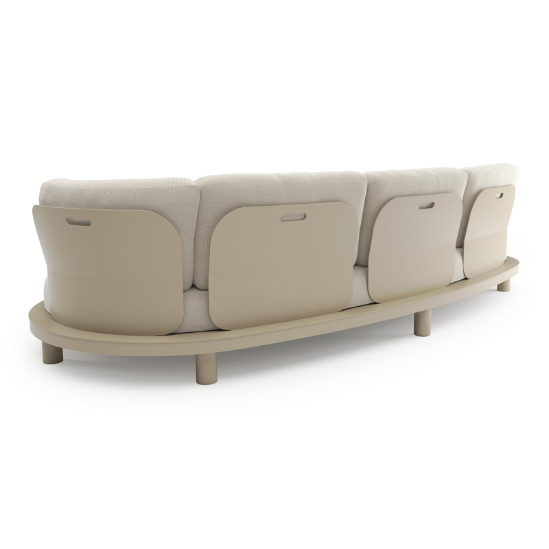 Donato loungebank in beige aluminium met lopi marble all weather sunbrella® luxe kussen