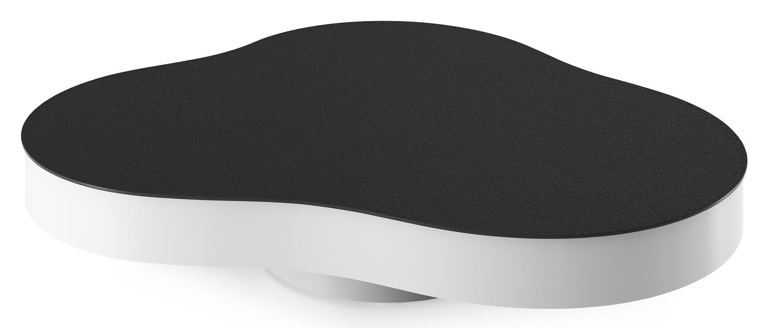 Table de basse Lomano cloud en aluminium blanc et céramique pleine Nero Black - Lg. 131 x Lrg. 108 x Haut. 25 cm