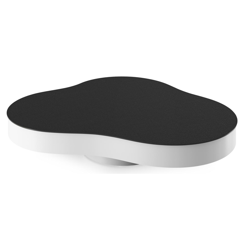 Table de basse Lomano cloud en aluminium blanc et céramique pleine Nero Black - Lg. 131 x Lrg. 108 x Haut. 25 cm