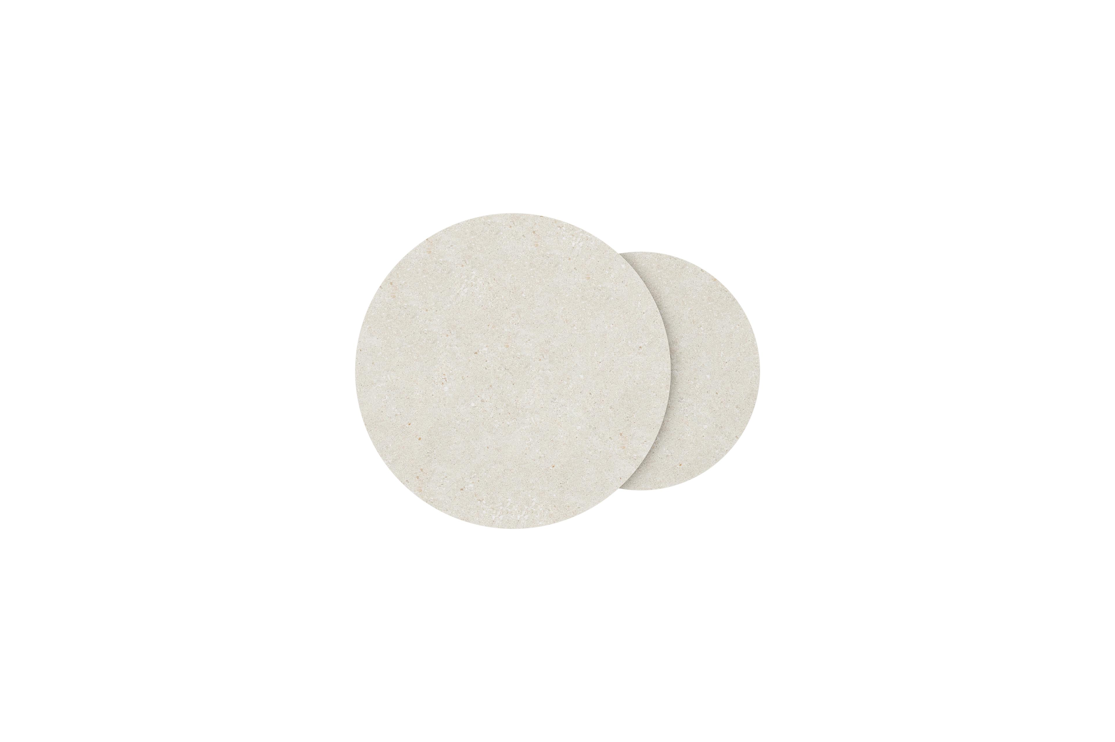 Fano loungetafels in zwart aluminium en shilin volkeramiek - Dia. 85/65 X H 35/30 cm