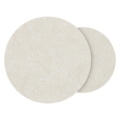 Tables basse Fano en aluminium noir et céramique pleine shilin - Dia. 85/65 X H 35/30 cm