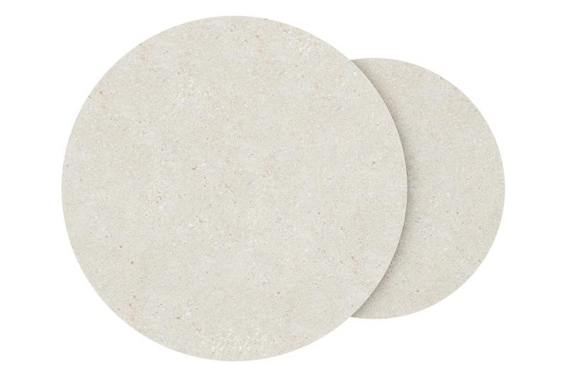 Tables basse Fano en aluminium noir et céramique pleine shilin - Dia. 85/65 X H 35/30 cm