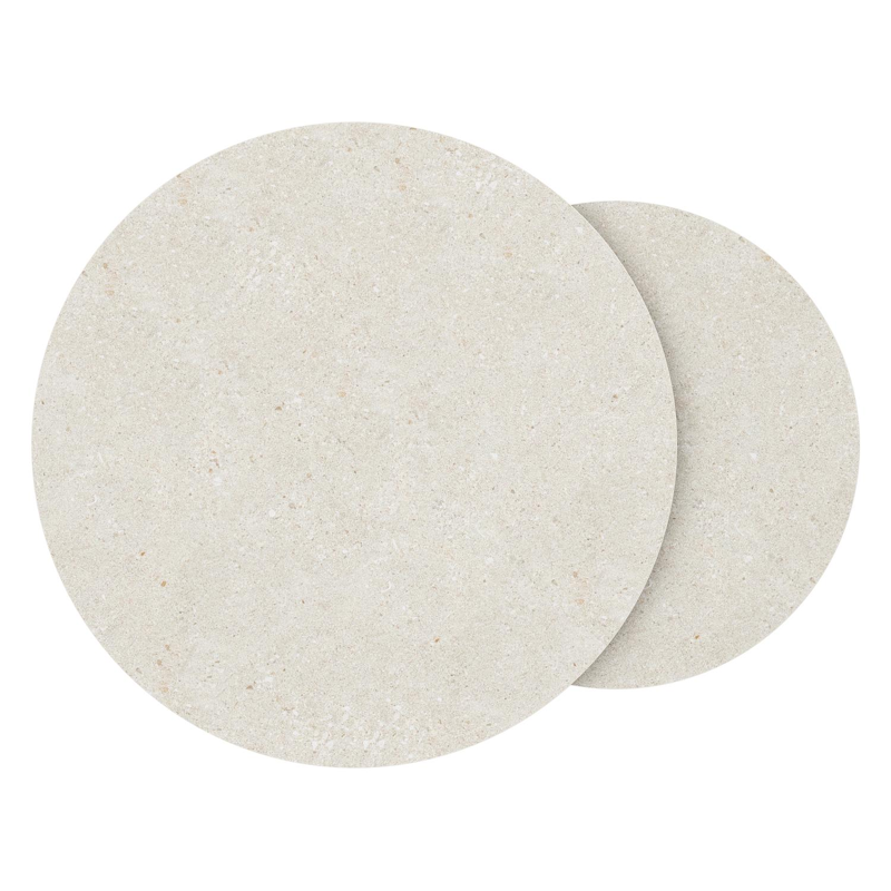 Fano loungetafels in zwart aluminium en shilin volkeramiek - Dia. 85/65 X H 35/30 cm