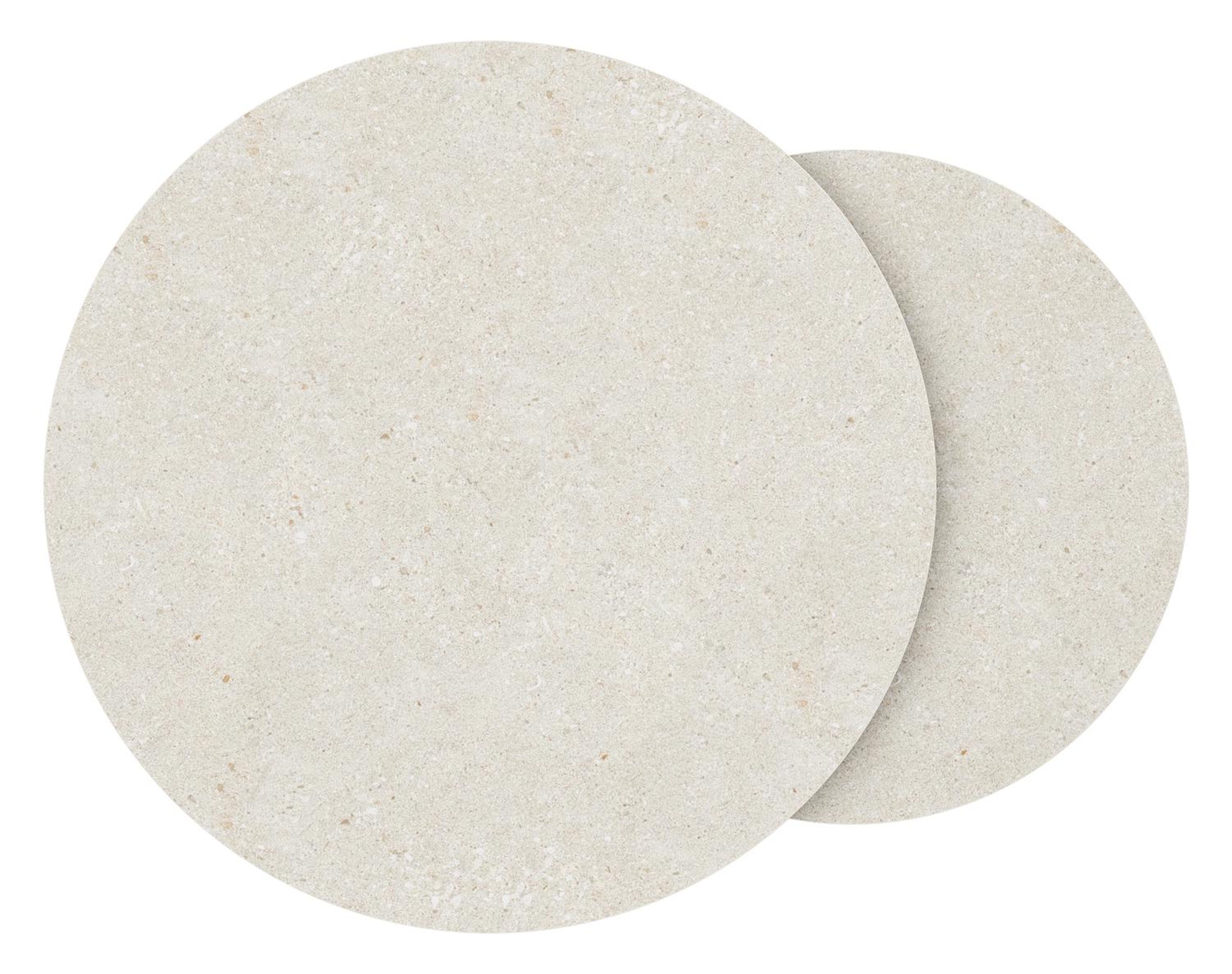 Tables basse Fano en aluminium noir et céramique pleine shilin - Dia. 85/65 X H 35/30 cm