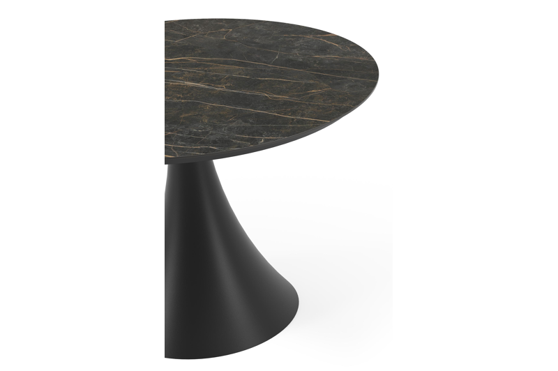 Table de jardin Fano en aluminium noir et céramique pleine black obsession - Dia. 110 x H 75 cm