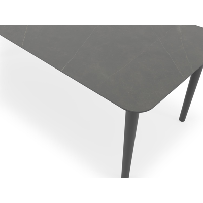 Orso tuintafel in zwart aluminium en volkeramiek calatorao - L 240 x B 100 x H 75,5 cm