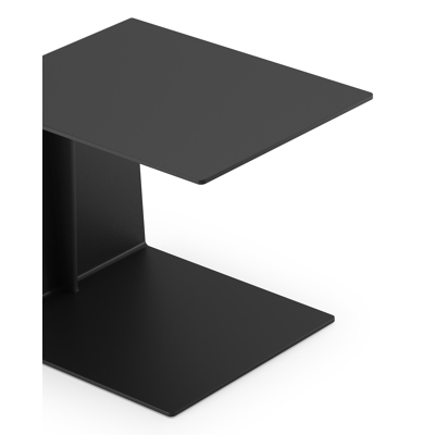 Table d'appoint Tufo en aluminium noir - Lg 35 x larg. 47 x H 38,5 cm