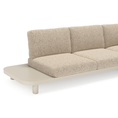 Donato loungehoek in beige aluminium met bora jungle all weather cosytica kussen