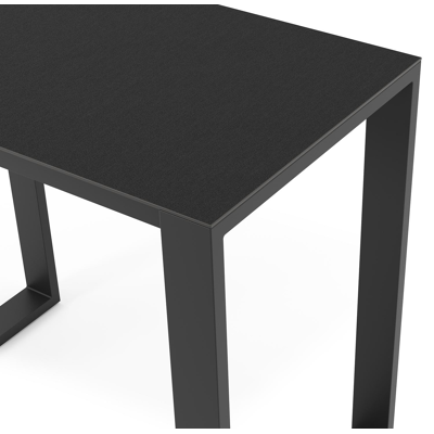 Verato bartafel in zwart aluminium en volkeramiek nero black - L 120 x B 70 x H 106 cm