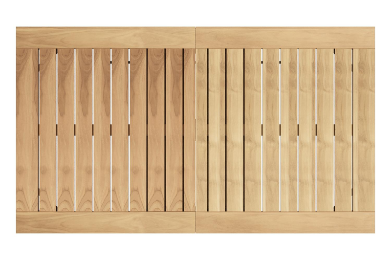 Amalfi verlengbare tuintafel in zwart aluminium en teak - L 156/214 x B 90 x H 75 cm