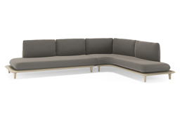 Chaise longue links + 2-zit