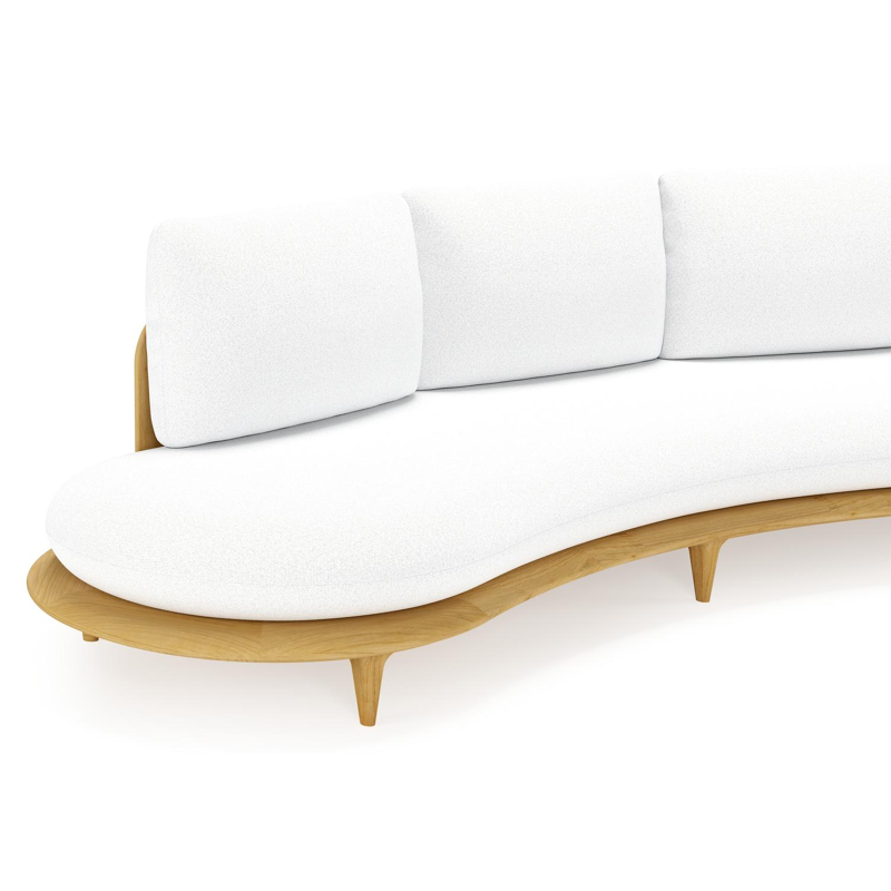 Canape de jardin Bomero en teck et coussins en all weather solica ego birch