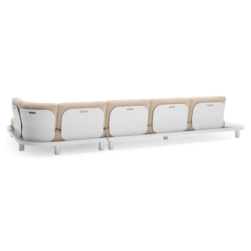 Donato loungehoek in wit aluminium met all weather sunbrella® luxe Heritage Papyrus kussen