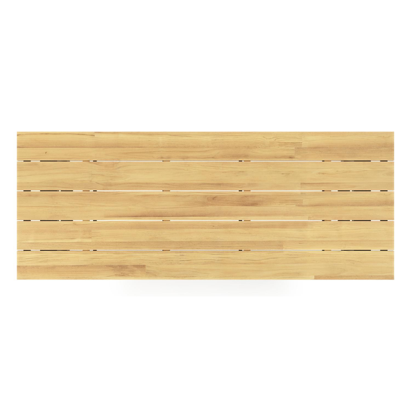 Pagino tuintafel rechthoekig in zwart aluminium en teak - L 280 x B 110 x H 73,5 cm