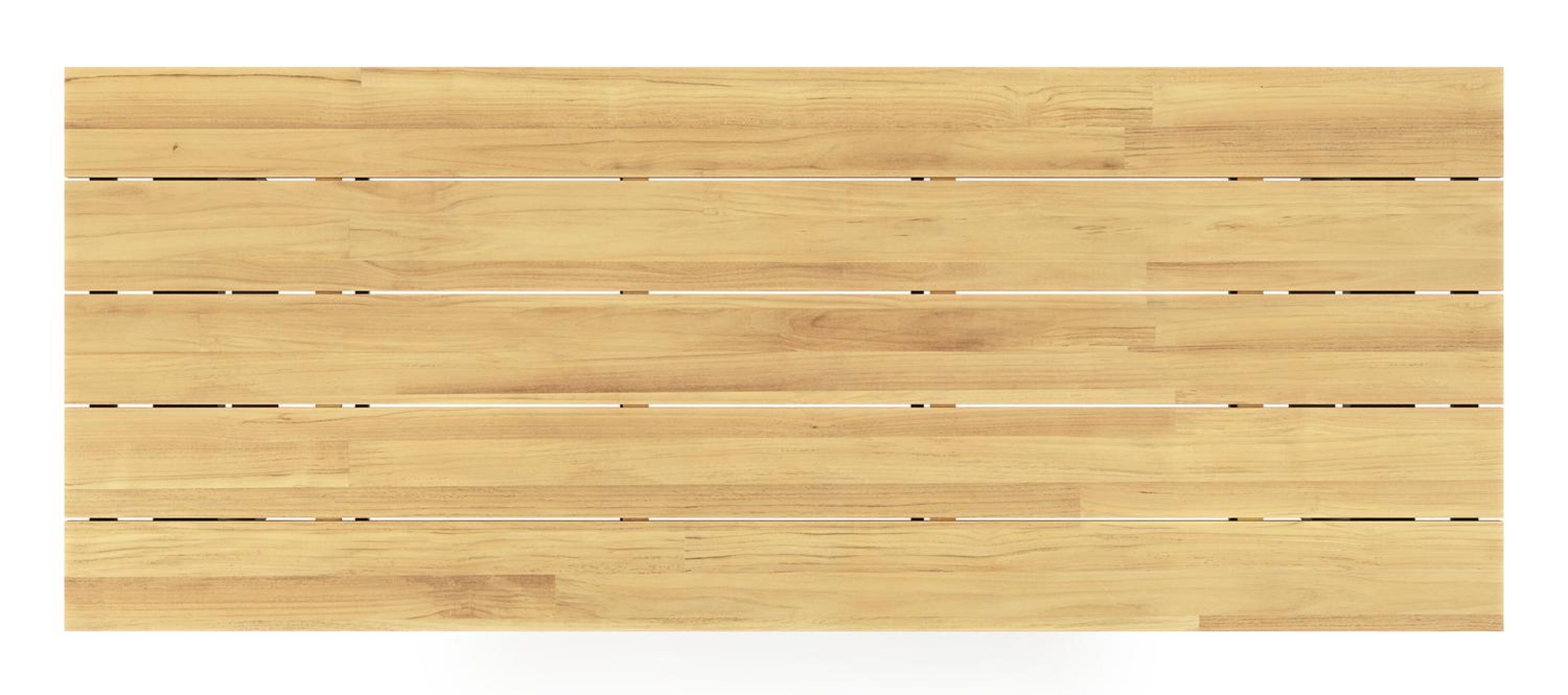 Table de jardin Pagino rectangulaire en aluminium noir et teck - Lg, 280 x Lrg, 110 x Haut, 73,5 cm