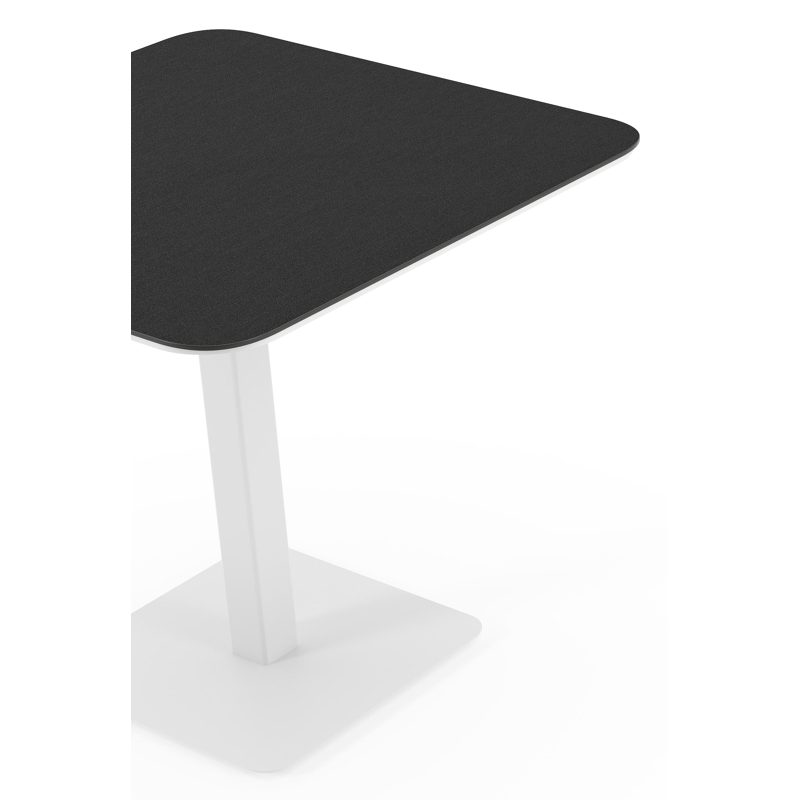 Fano kantelbare tuintafel afgerond vierkant in wit aluminium en volkeramiek Nero Black - L 80 x B 80 x H 72.5 cm