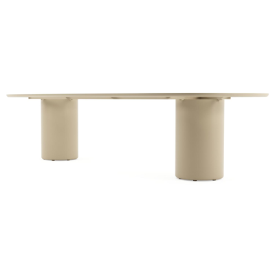 Amico tuintafel bombo in beige aluminium en volkeramiek Taj Mahal - L 320 x B 130 x H 73.5 cm
