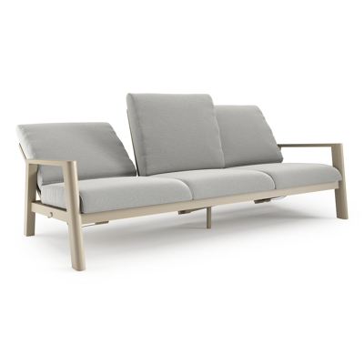Cirello loungebank in beige aluminium met savane nimbus all weather sunbrella® luxe kussen