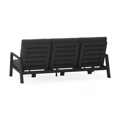 Cirello loungebank 3-zit in zwart aluminium met chartres sooty all weather sunbrella® luxe kussen