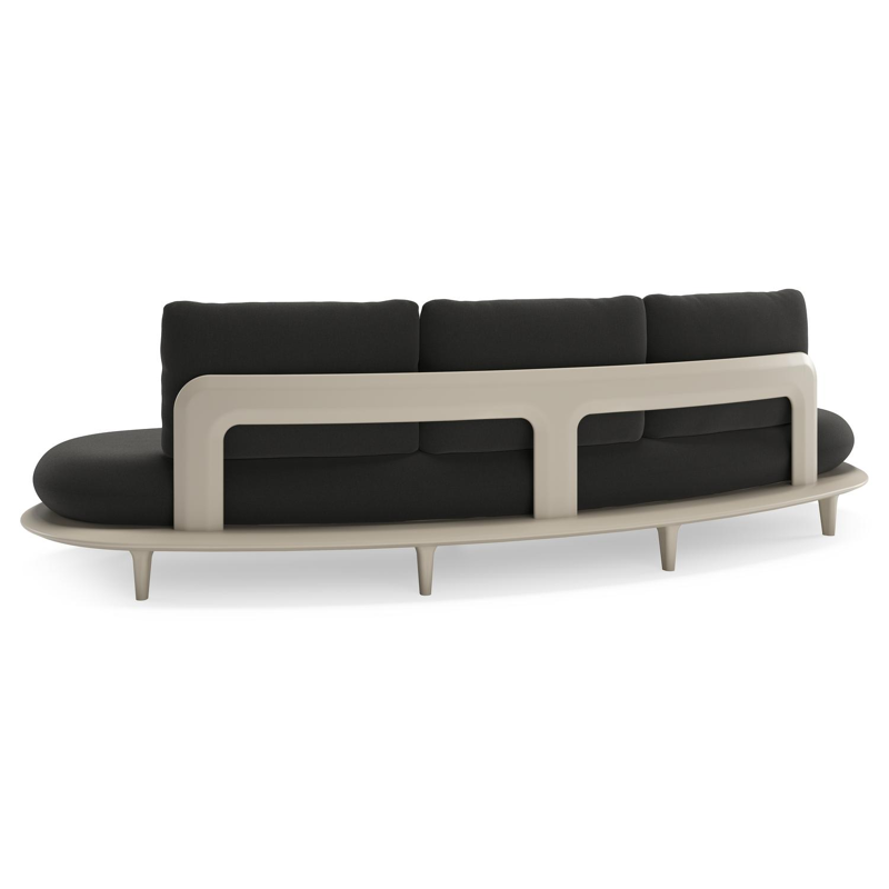 Bomero loungeset in beige aluminium met natte sooty all weather sunbrella® luxe kussen