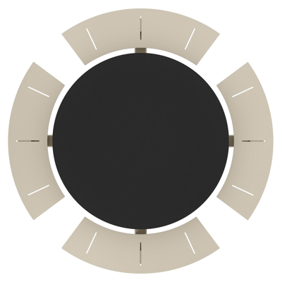 Rondino picknicktafel rond in beige aluminium en volkeramiek Nero Black - Dia. 148 x H 71.5 cm