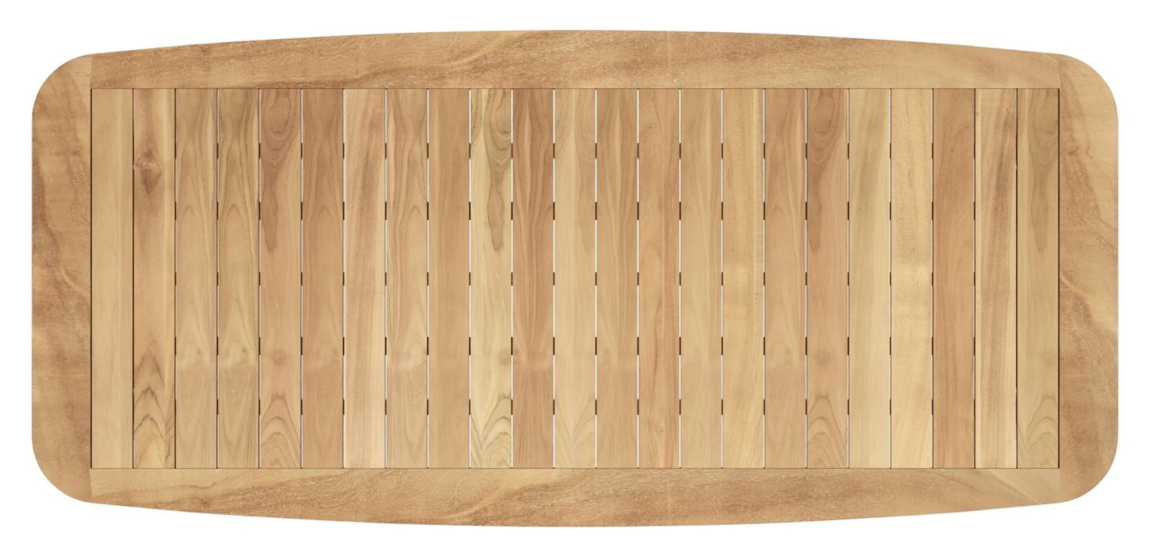 Mosa bootvormige tuinset in wit aluminium en teak natural finish met 6 Cosa tuinstoelen